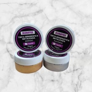 Tinta serigráfica metalizada dorada y plateada x70cc Skalatex