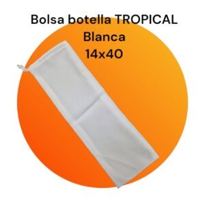 Bolsa Botella Tropical Blanca 14x40