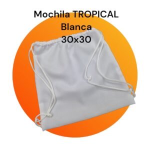 Mochila Tropical blanca 30x30