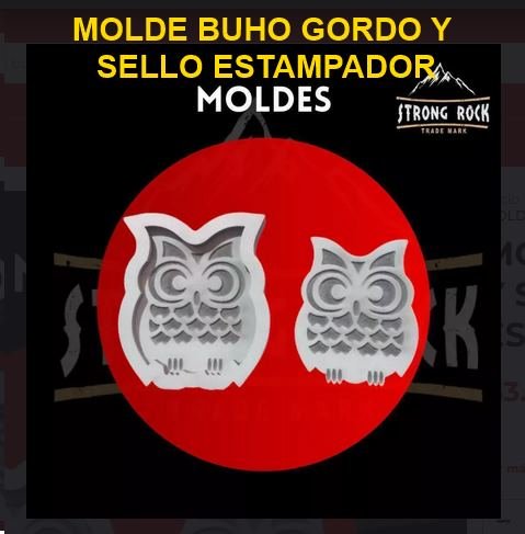 Molde Búho Gordo Y Sello Estampador