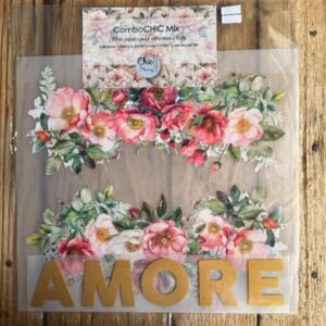 6 TransferCOLOR MIX 3D oro AMORE - FLORES