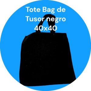 Tote Bag Tusor Negro 40x40