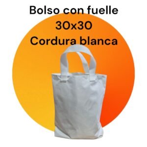 Bolsito Con fuelle Cordura Blanca