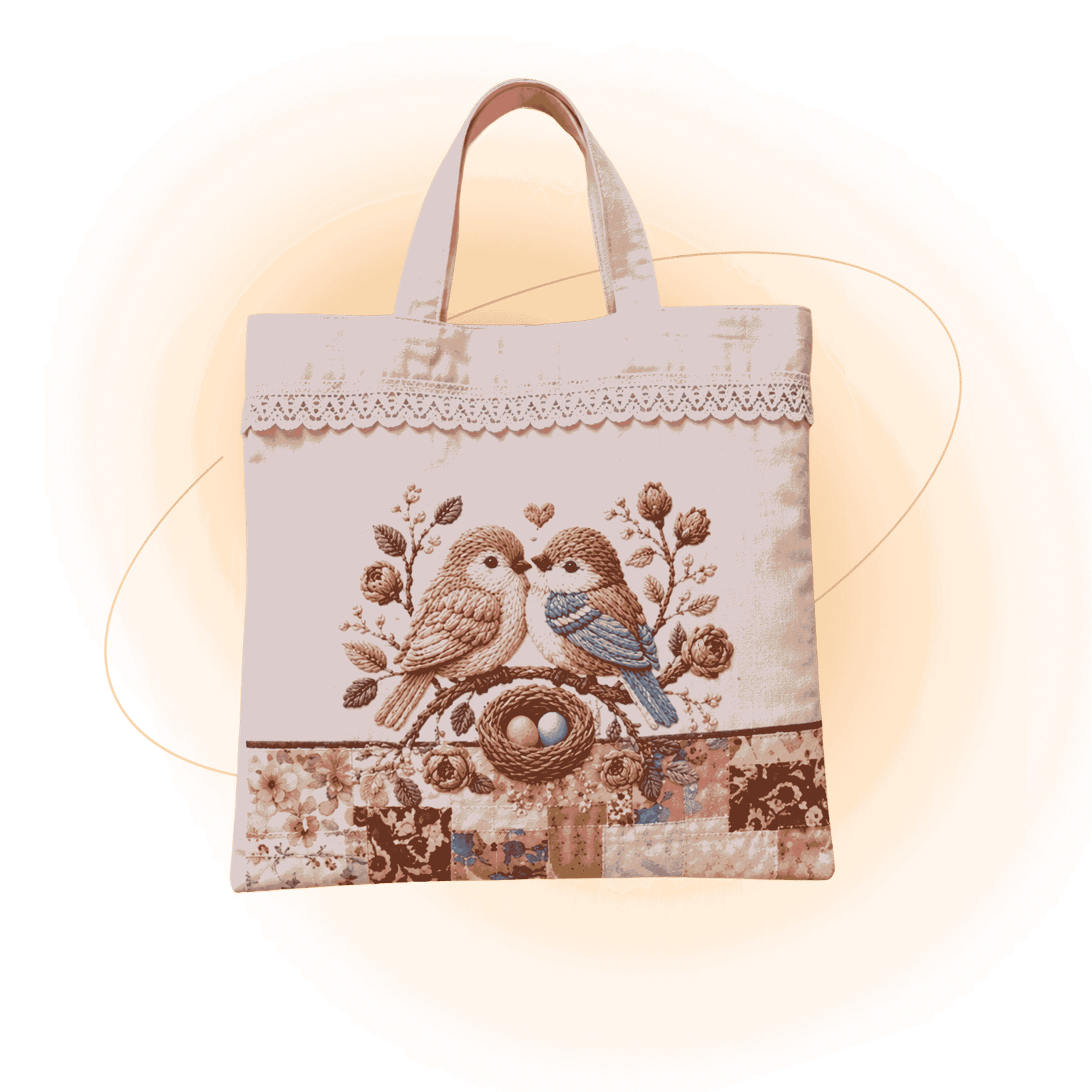 Mini tote bag patchwork con TuruFix