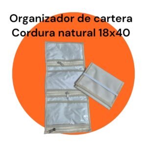 Organizador de cartera cordura natural 18x40